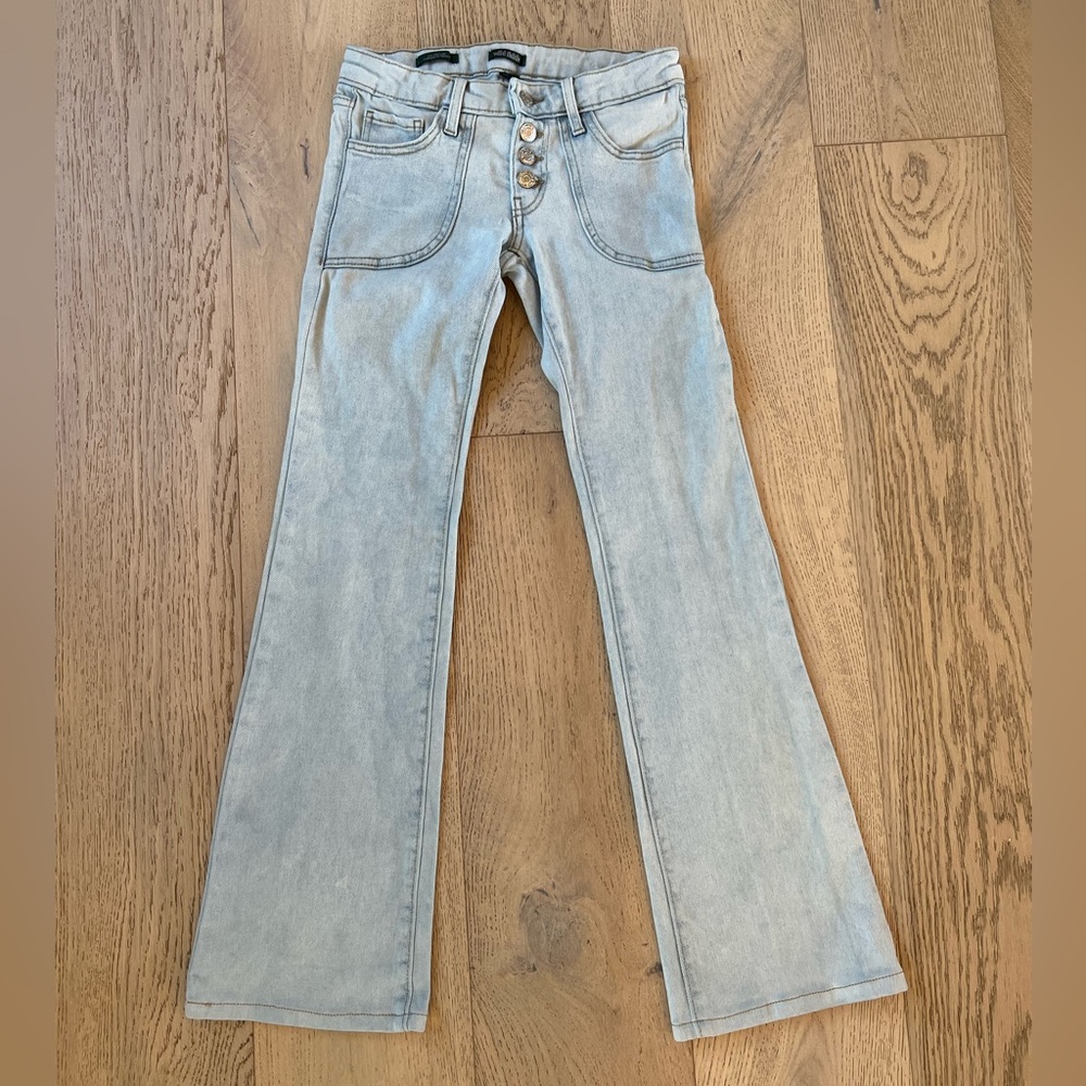 Y2K Style Light Wash Low Rise Flare Jeans Size 00 - Picture 2 of 6